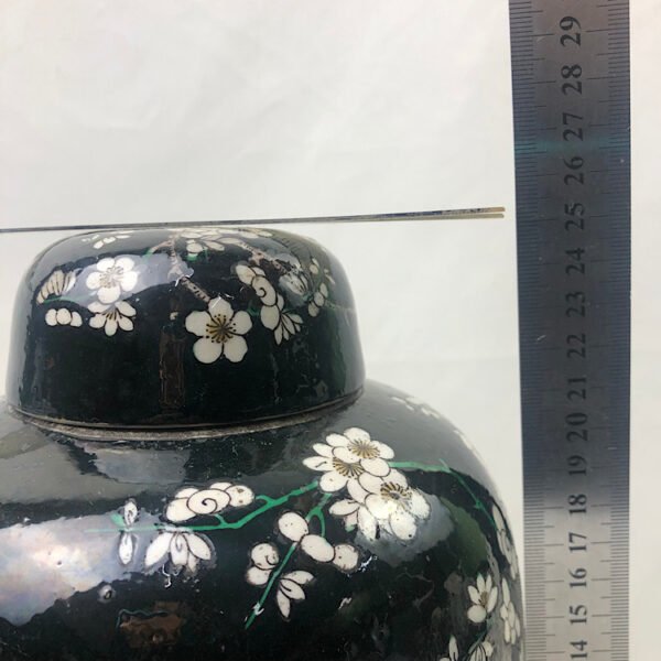 Chinese Famille Noire Lidded Jar, 25cm - Image 6