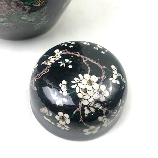 Chinese Famille Noire Lidded Jar, 25cm - Image 7