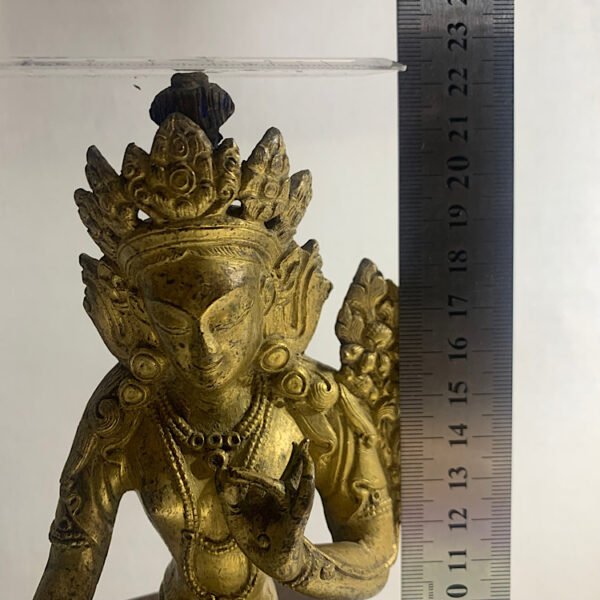 Gilt Bronze of Green Tara, Nepal, 17th Century, 21.5cm
尼泊尔铜鎏金佛像 - Image 6
