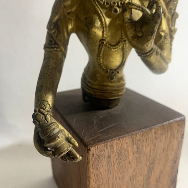 Gilt Bronze of Green Tara, Nepal, 17th Century, 21.5cm
尼泊尔铜鎏金佛像 - Image 5