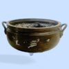 Japanese tripod incense burner with silver inlay