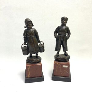 a pair of Austrian bronze statues