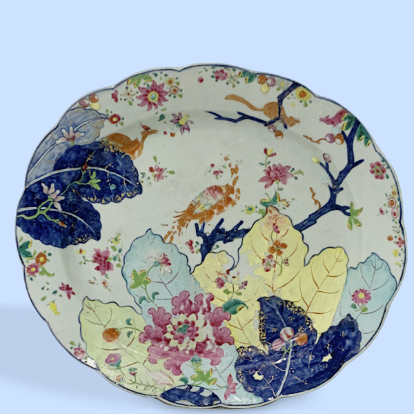 Large Chinese Export Charger "Tobacco Leaf"