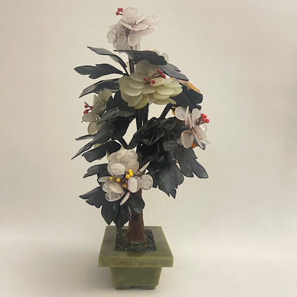 Chinese semi-precious stone bonsai tree, early 20th century, 30cm high彩石艺术盆景 - Image 3