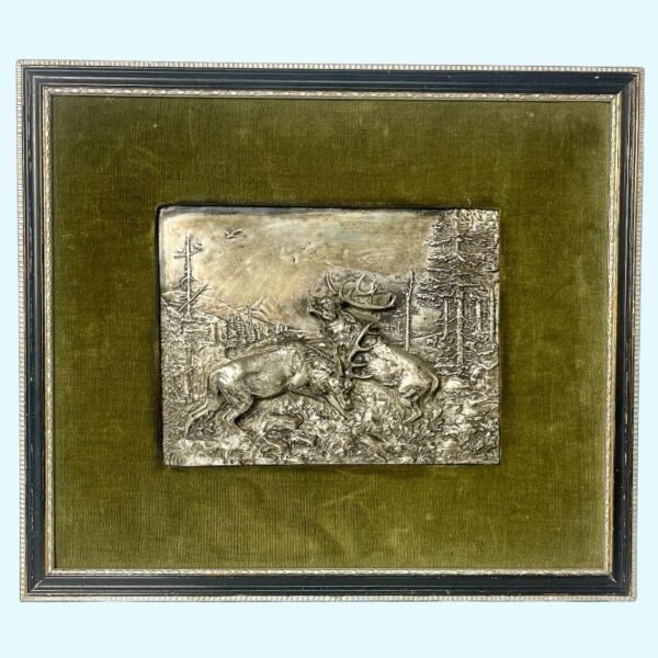 Silver plated plaque by Fritz Diller
德国鍍银浮雕画