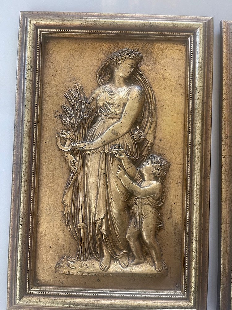 A pair of decorative high relief wall plaques. - Image 2