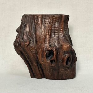Chinese Organic Form Root Carving Of A Brush Pot 木制笔筒