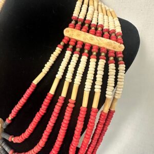 Alternative view of Z283: Vintage Nagar Tribal Multi-strand Bib Necklace土著骨制项圈