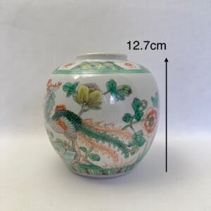 Alternative view of Z363 Chinese Famille Vert Jar 凤穿牡丹五彩罐