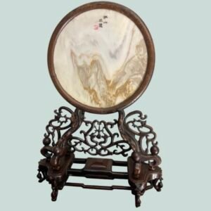 Z392 Chinese Hardwood and Marble Screen 雲石硬本桌屏